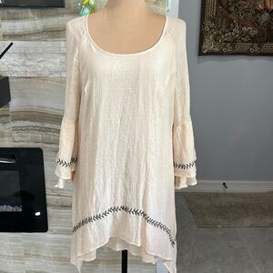 Indigo Soul Large‎ Bell Sleeve Dress Cream. Size XL